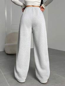 SHEIN Teens Girls' Knit Loose Casual Drawstring Ankle Length Pants