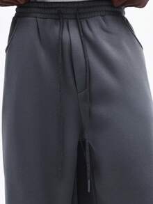 SUMWON Relaxed Fit Drawstring Waist Sweatpants With Side Pockets And Elastic Cuffs For Casual Loungewear And Weekend Comfort Plain - Grey - View 7