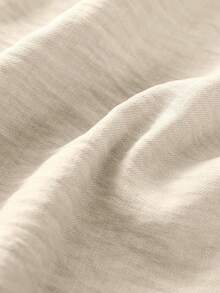 Manfinity Homme 男士纯色翻领短袖单排扣衬衫和裤子休闲套装 - 杏色 - 查看 4