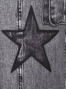 SHEIN ChillGRL Tween 女童炫酷百搭印花针织阔腿裤，时尚长裤，适合春夏秋季 - 黑色 - 查看 4