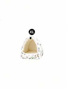1PC Cartoon Printed Plush Full Coverage Triangle Hammock Sleeping Bag For Parrots Hamsters Small Pet Birds Autumn Winter - White kitten - View 11