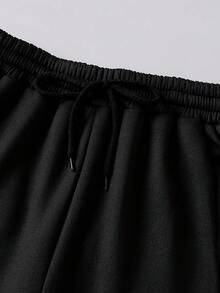 Boys' Basic Casual Drawstring Fleece Sweatpants - Black - View 3