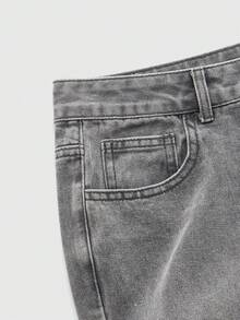 ROMWE MEN Street Life Retro Fashion Casual Jeans With Belt Loops - Grey - View 4