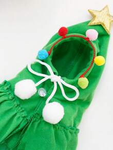 Piece Set Adjustable Size For Dogs Cats Soft Fleece Warm Lining Red Green Plaid Christmas Pattern Pet Clothes Christmas Holiday Autumn Winter Season Festive Pet Costume Outfit - Green - View 3