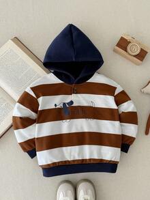 Blossori Áo nỉ kẻ sọc phối màu thanh lịch kiểu Pháp dành cho bé trai - Nhiều màu - Xem 3