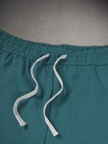Manfinity Hypemode Pantalones de chándal con cordón en la cintura para hombre de corte holgado - Verde Oscuro - Ver 3
