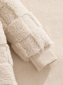 Souflis 2025秋冬新款法式加厚长袖卡其色连帽熊耳连体裤，适合玩耍、聚会、居家及多场合穿着，幼儿男童 - 卡其色 - 查看 9