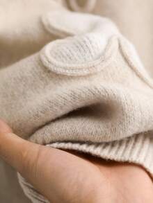 CosyJoli Plus Size Women Heart Knitted Cardigan, French Elegant Fashion Autumn/Winter Sweater Coat