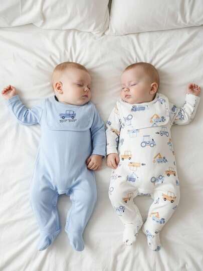 2pcs Newborn Baby Boy Car Cartoon Allover Print Funny Long Sleeve Footed Romper + Bib Set, Suitable For All Seasons Baby Clothes Set Newborn Baby Sets Boy Soft Baby Clothes New Born Baby Boy Clothes Baby Clothes Sets Unisex Baby Clothes New Born Unisex Clothes New Born Baby Clothes Unisex Cotton Summer Clothes Summer Pajamas Holiday Travel Releax Summer Clothes Cotton Baby Clothes New Born Baby Clothes Boys