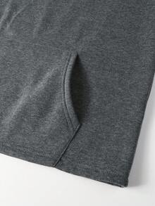 Manfinity Homme Sudadera con capucha de manga larga con bolsillo y cordón ajustable para hombres