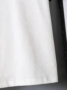 Vacaura Maglietta casual con colletto a contrasto per grandi bambini, polo morbida e comoda per il ritorno a scuola, adatta per primavera/estate - Bianco - Visualizzare 4