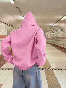 Rovax Sudadera holgada con capucha y bolsillo para mujer