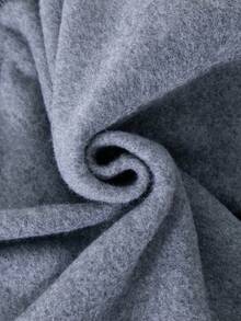 SHEIN ChillGRL 青少年女孩休闲拉链半开胸长袖连帽衫搭配宽松直筒裤套装，适合日常穿着、通勤和校园 - 深灰色 - 查看 3