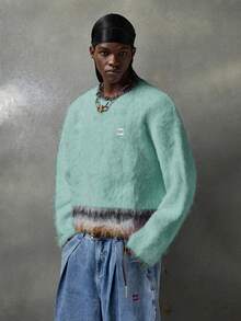 NEON BLANC品牌男士秋冬新款条纹套头羊毛衫，时尚宽松休闲风格 - 綠色 - 查看 7