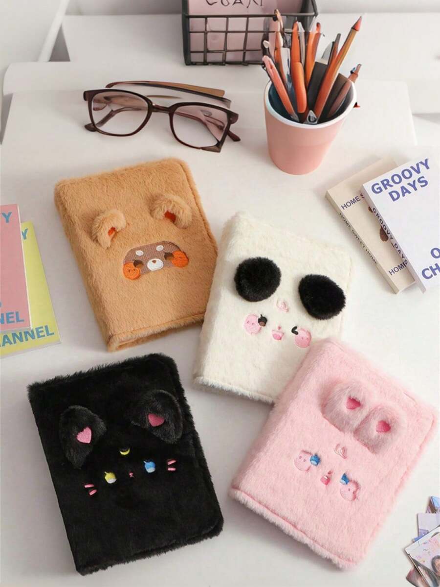 A5 Cartoon Plush Loose-Leaf Photo Album, Cute Celebrity Photo Album And Card Organizer, 3-Inch Photo Card Album, Idol Card Organizer And Display Book, A Must-Have For Fans. - Multicolor - View 1