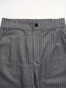 EMERY ROSE Women's Striped Fashion Versatile Pants With Belt Loops Fall Cloth For Women - Grey - View 4