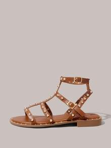 Styleloop Dép đế bằng nữ, Phong cách Boho, Phong cách Mỹ cổ điển, Bohemian, Phương Tây, Lễ hội âm nhạc, Tiệc tùng, Bãi biển, Kỳ nghỉ - Màu nâu Sô-cô-la - Xem 2