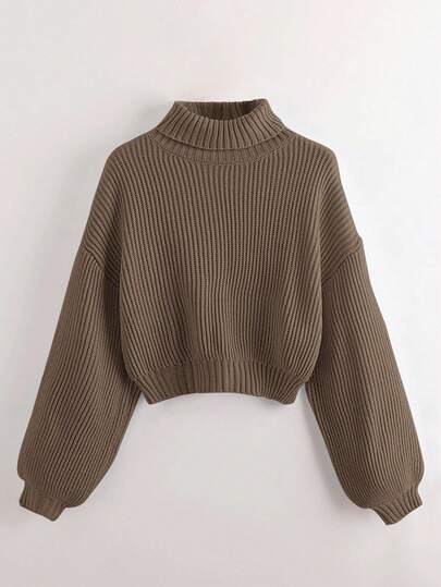 Jersey de cuello alto de color liso, otoño/invierno