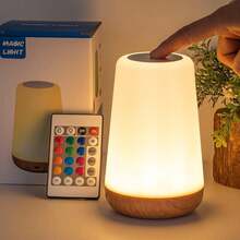 Lámpara de mesita de noche LED, control táctil de brillo regulable, recargable por USB tipo C con control remoto, luz nocturna, lámpara de escritorio inalámbrica con temporizador, para dormitorio y sala de estar - Multicolor - Ver 4