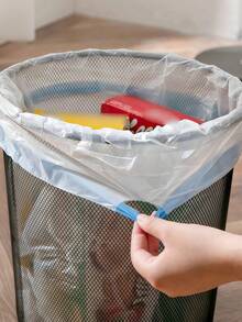 2 Rolls/6 Rolls Drawstring Garbage Bag Thickened Household Kitchen Large Black Plastic Bag Portable Garbage Bag Is Extra Thick, Suitable For Living Room, Bedroom, Bathroom, Kitchen, Bathroom, Hotel - Multicolor - View 8