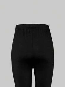 SHEIN ChillGRL 2pcs/Set Tween Girl Casual Zip-Up Hoodie With Star Print And Pants Set - Black - View 4