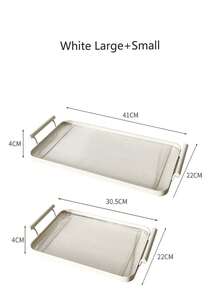Bandeja acrílica con asas, de forma rectangular, adecuada para fiestas, cocina, mesa de café, cocina, plato de cena, comedor y bar, cubiertos. - Multicolor - Ver 11