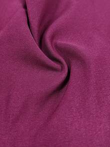 Chiquease 女士纯色披肩领长袖休闲办公西装外套 - 中紫紅色 - 查看 3