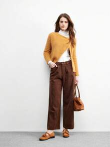 CUCCOO BIZCHIC Mocasines con hebilla de caballo, nueva llegada otoño/invierno 2025, versátiles, estilo británico, tacón grueso negro, suela blanda, slip-on planos - Camel - Ver 6