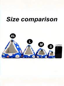 1件卡通印花毛绒全覆盖三角吊床睡袋，适用于鹦鹉、仓鼠、小型宠物鸟类，秋冬季适用 - 藍色刺蝟 - 查看 3