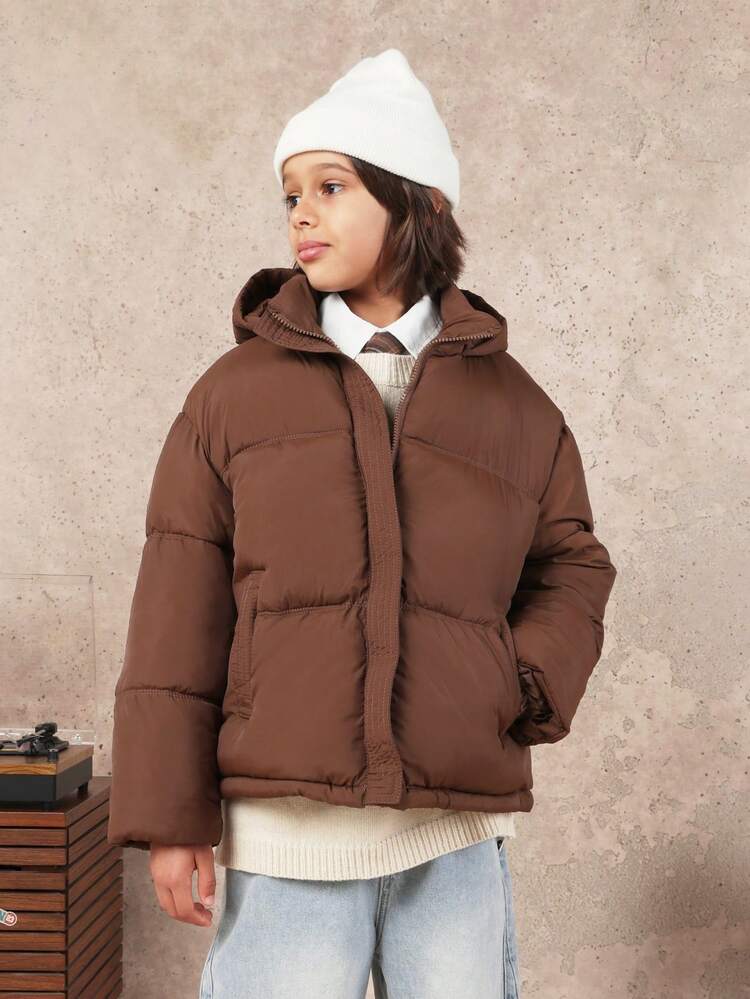 Quilted Puffer Jacket With Hood