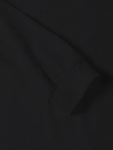 Manfinity Homme Men's Solid Black Knitted Round Neck T-Shirt With Regular Long Sleeves And Casual Style - Black - View 5