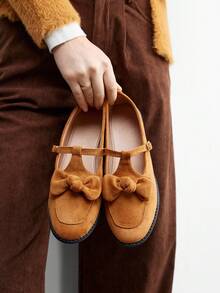 CUCCOO BIZCHIC Mocasines con hebilla de caballo, nueva llegada otoño/invierno 2025, versátiles, estilo británico, tacón grueso negro, suela blanda, slip-on planos - Camel - Ver 5