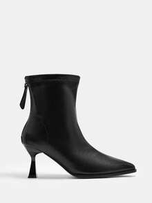 CUCCOO CURVES Women's Fashion Pointed Toe Wide Fit High Heel Boots - Black - View 2