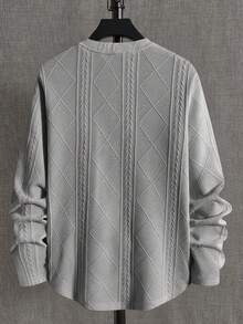 NEON BLANC 男士字母图案宽松圆领针织休闲长袖T恤