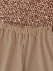 SHEIN 2pcs/Set Tween Boy Collegiate Style Color Block Shirt And Shorts Set - Multicolor - View 6