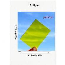 10片透明亚克力板，可用于替换相框玻璃、展示物品、绘画、DIY工艺品、婚礼和生日派对座位卡装饰、情人节、情人节婚礼、生日 - 黃色 - 查看 2