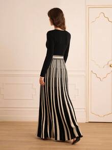 Lilora 女士简约休闲长款毛衣连衣裙，秋冬款 - 彩色 - 查看 4