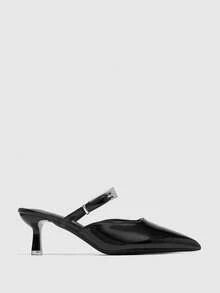 CUCCOO BIZCHIC Zapatos de tacón alto de aguja con rhinestones y lazo para mujer, elegantes, dulces, sexy y de moda gótica, de ante negro con slip-on, para vestidos formales, té de la tarde, citas, fiestas, banquetes, Halloween, Navidad, Acción de Gracias, Día de San Valentín