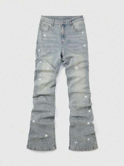 Street Life Jeans de style de rue décontracté pour hommes avec poches ornées de strass