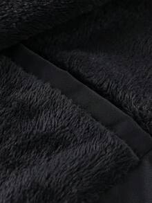 Manfinity CasualCool Men's Solid Color Long Sleeve Zipper Casual Fleece Jacket, Fashion & Versatile Bomber Jacket For Men Jacket For Man Men Outerwear - Black - View 7