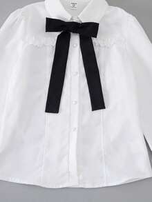 Girl's All-Match White Shirt, Versatile Design Suitable For Study, Work, Commute, And Leisure, Applicable For All Seasons - White - View 5