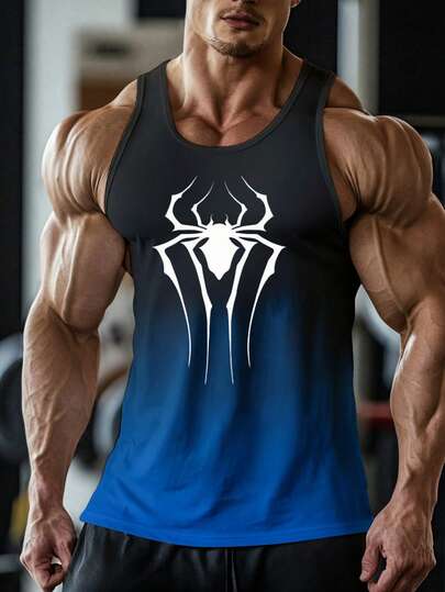 Manfinity Sport PWRUP 男款蜘蛛印花渐变运动背心