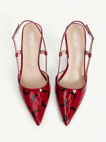CUCCOO CHICEST Women's Pointed Toe Buckle Design Fashionable High Heels For Daily Wear - Red - View 9