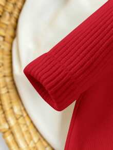 SHEIN Newborn Baby Girl Cute Knitted Jumpsuit, Footie & Hat Set, Versatile For Autumn/Winter