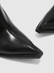 CUCCOO BIZCHIC Women's Pointed Toe Fashionable Daily Wear Versatile High Heel Ankle Boots For Christmas - Black - View 8