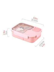 1Pc Large-Capacity Cute Lunch Box, Durable Material-Microwave-Without Lid). Heat-Retaining Design Keeps Meals Warm, Tight Seal Prevents Leakage. Comes With Matching Utensils & Dipping Sauce Container, Fits Office, Commute, Home Use. Stylish Cute Look Blends Aesthetics & Function, Easy To Clean, Ideal For Meal Prep.