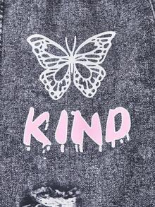 SHEIN ChillGRL 2件套少女连帽卫衣和印花裤套装 - 彩色 - 查看 4