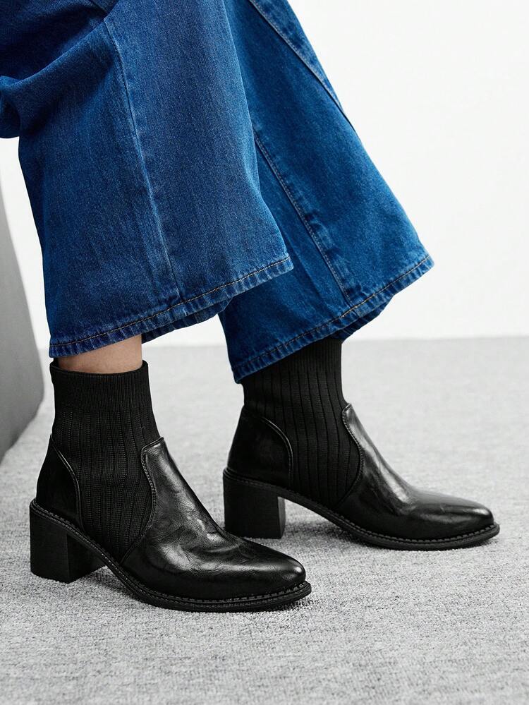 CUCCOO BIZCHIC Women's Casual Chunky Heel Ankle Boots, Versatile For Daily Wear For Christmas