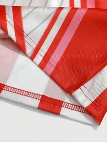 ROMWE MEN Betty Boop | ROMWE Camisa polo de manga corta con estampado gráfico de figura de dibujos animados y estrellas, casual de verano para hombres - Rojo - Ver 5