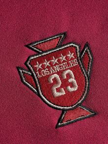 Manfinity Campus Court Aesthetic Post--Men's Letter Embroidered Long Sleeve Zip Design Loose Polo Shirt,Streetwear,Friends,Matching,Baggy,For Men,Graphic,Japanese Style,Unisex,I Love My Girlfriend Red Sweatshirt Burgundy Hoodie Sweatshirt Mens Quarter Zip Half Zip Sweatshirt Men - Burgundy - View 5